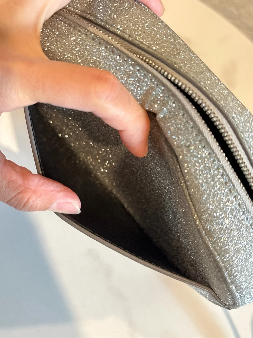 Balenciaga Glitter Silver Leather Camera Crossbody Bag Made In Italy